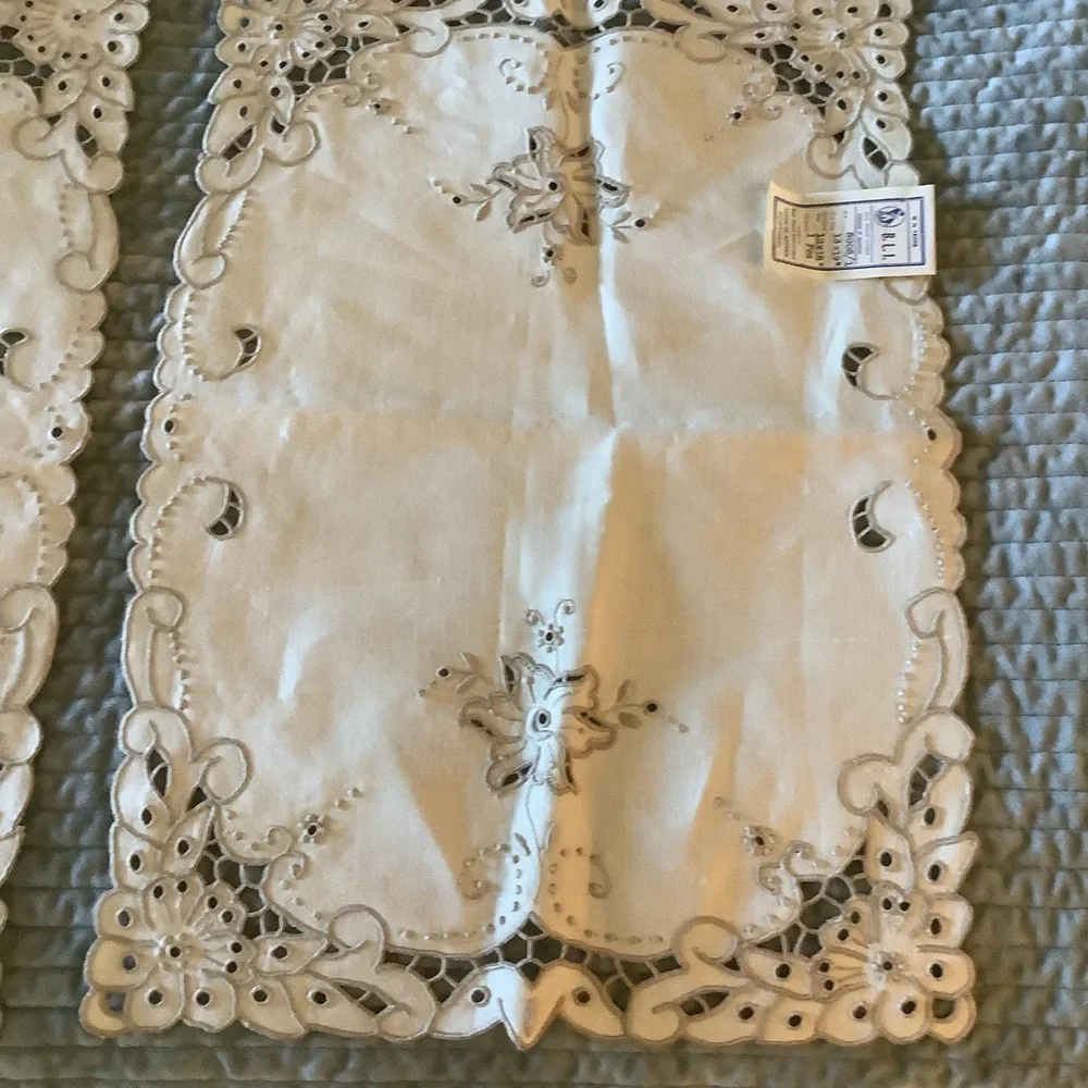 Five Piece Hand Embroidered in Portugal  Linen Set